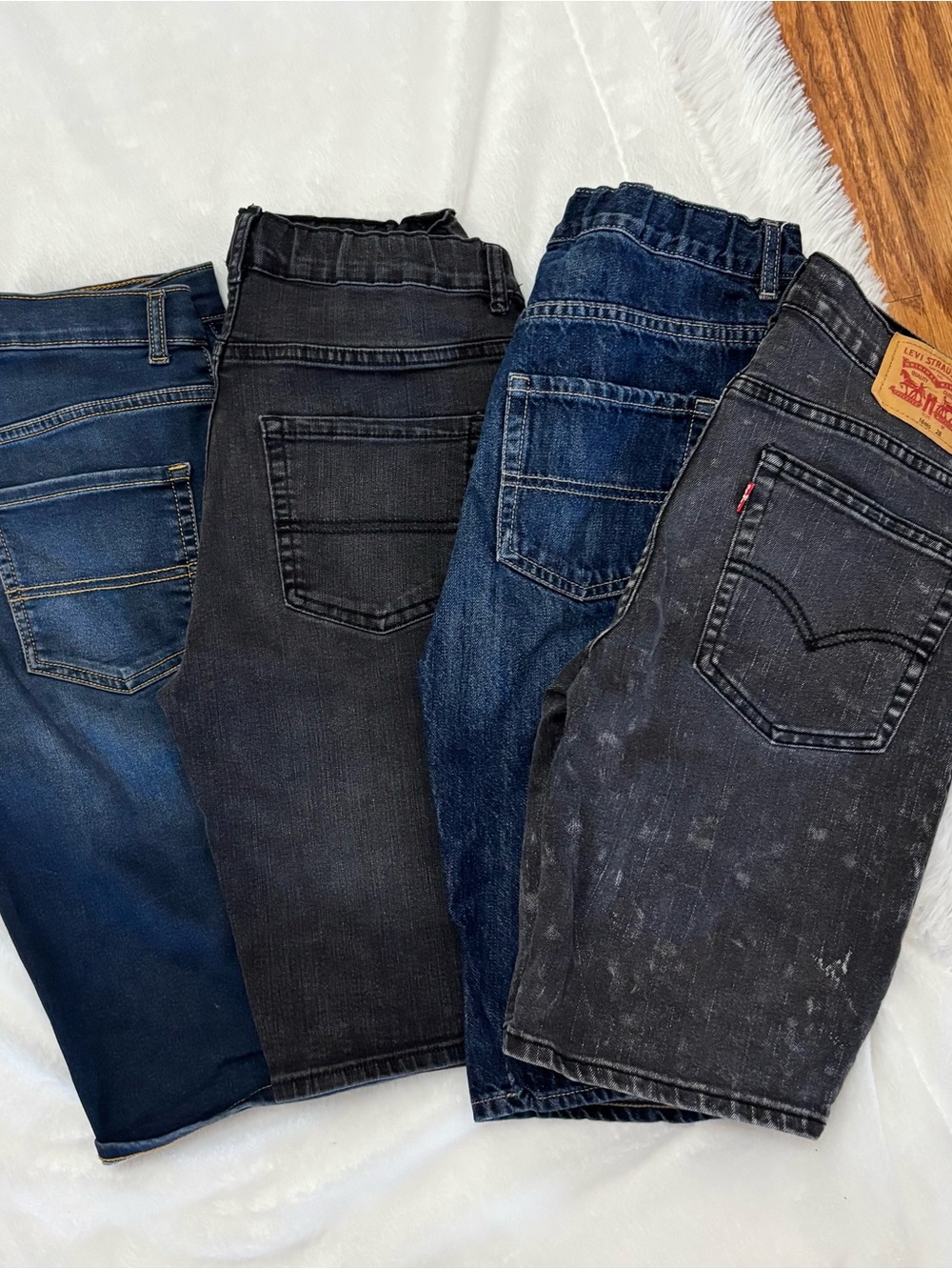 Levi’s The Children’s Place Boys 14 16 Denim Knee Length Shorts Bundle 4 Piece - Picture 6 of 11